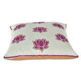 Madhuban Mini Lotuses 16" x 16" Cushion Cover- Pink
