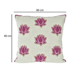 Madhuban Mini Lotuses 16" x 16" Cushion Cover- Pink