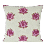 Madhuban Mini Lotuses 16" x 16" Cushion Cover- Pink