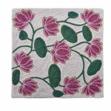 Madhuban Botanical Print 16" x 16" Cushion Cover- Pink & Green