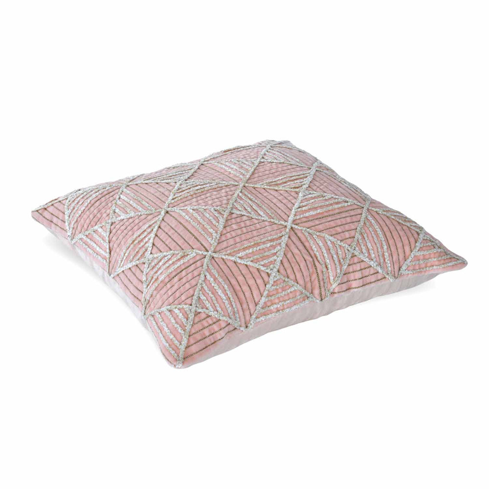 La Rosa Diamond Grid Cushion Cover- Pink