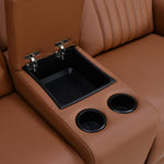 Earthyn 2 Seater Electric Recliner with Console- Chestnut Brown