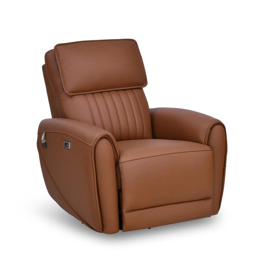 Earthyn 1 Seater Electric Recliner with 3R Mechanism- Chestnut Brown