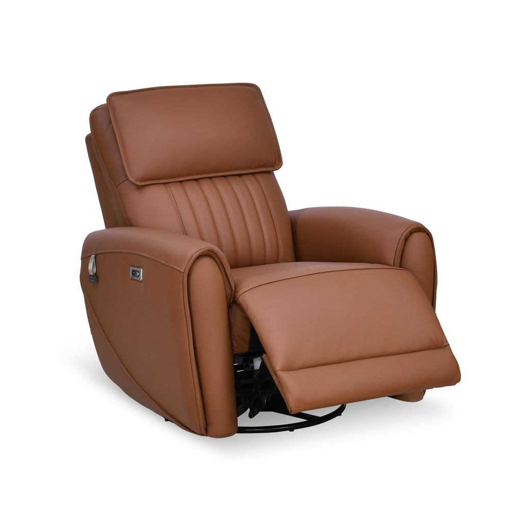 Earthyn 1 Seater Electric Recliner with 3R Mechanism- Chestnut Brown