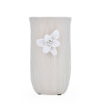 Elan Flora Oval Lily Candle Holder- Cream & White, Small