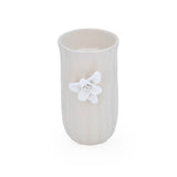 Elan Flora Oval Lily Candle Holder- Cream & White, Small