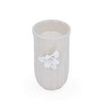 Elan Flora Oval Lily Candle Holder- Cream & White, Small