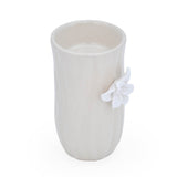 Elan Flora Oval Lily Candle Holder- Cream & White, Small