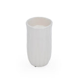 Elan Flora Oval Lily Candle Holder- Cream & White, Small