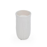 Elan Flora Oval Lily Candle Holder- Cream & White, Small
