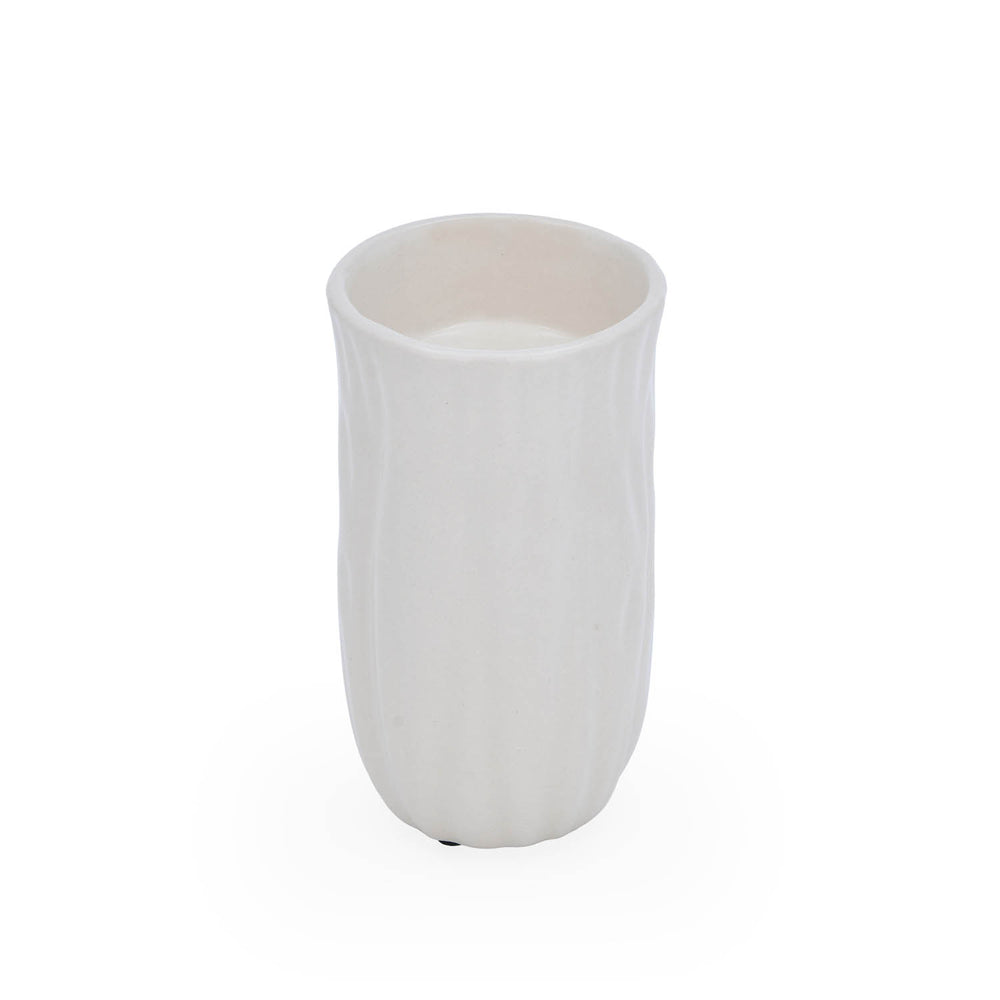 Elan Flora Oval Lily Candle Holder- Cream & White, Small