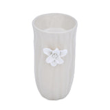 Elan Flora Oval Lily Candle Holder- Cream & White, Medium