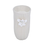 Elan Flora Oval Lily Candle Holder- Cream & White, Medium