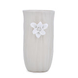 Elan Flora Oval Lily Candle Holder- Cream & White, Medium