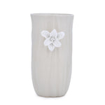 Elan Flora Oval Lily Candle Holder- Cream & White, Medium