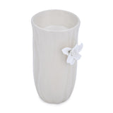 Elan Flora Oval Lily Candle Holder- Cream & White, Medium