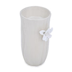 Elan Flora Oval Lily Candle Holder- Cream & White, Medium