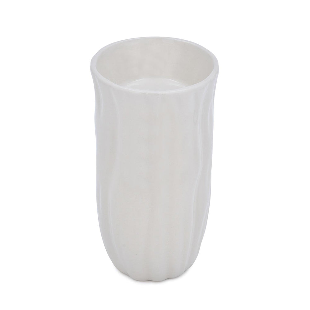 Elan Flora Oval Lily Candle Holder- Cream & White, Medium