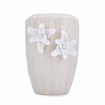Elan Flora Semi Oval Dual Lily Medium Vase- Cream & White