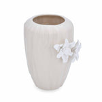 Elan Flora Semi Oval Dual Lily Medium Vase- Cream & White
