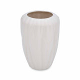 Elan Flora Semi Oval Dual Lily Medium Vase- Cream & White