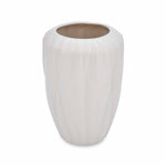 Elan Flora Semi Oval Dual Lily Medium Vase- Cream & White