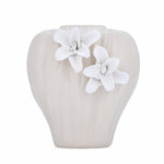 Elan Flora Dual Lily Drop Flower Vase - Cream & White