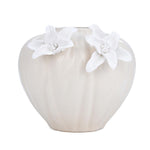 Elan Flora Dual Lily Pot Vase- Cream & White