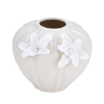 Elan Flora Dual Lily Pot Vase- Cream & White