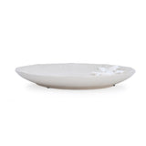 Elan Flora Round Lily Platter- Cream & White