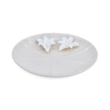Elan Flora Round Lily Platter- Cream & White