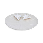 Elan Flora Round Lily Platter- Cream & White