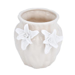 Elan Flora Oval Dual Lily Small Vase- Cream & White
