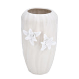 Elan Flora Semi Oval Dual Lily Large Vase- Cream & White
