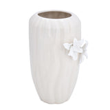 Elan Flora Semi Oval Dual Lily Large Vase- Cream & White