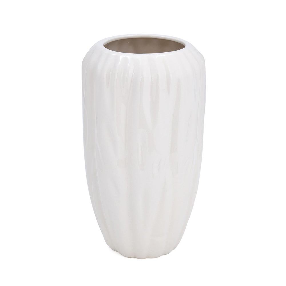 Elan Flora Semi Oval Dual Lily Large Vase- Cream & White
