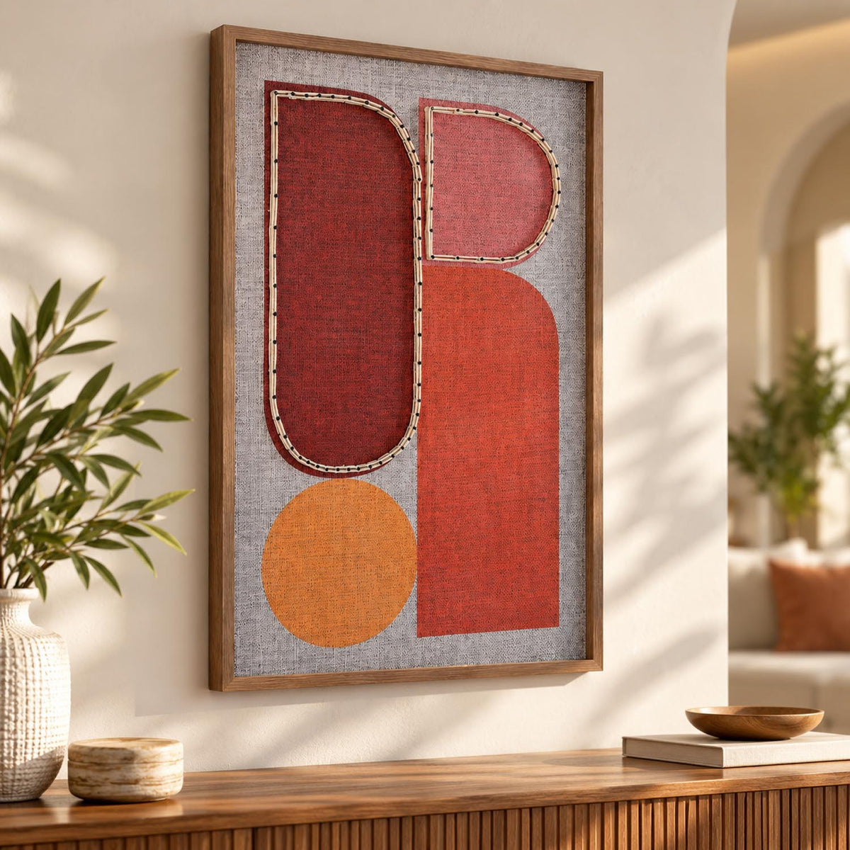 Modern Muse Earthy Elements 2 Canvas Painting- Brown
