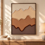 Modern Muse Abrstact Mountain 2 Canvas Painting- Brown