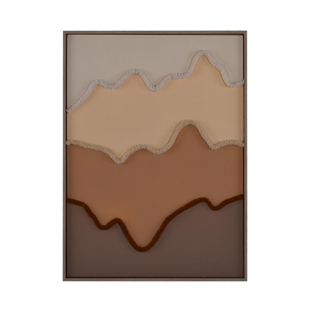 Modern Muse Abrstact Mountain 2 Canvas Painting- Brown