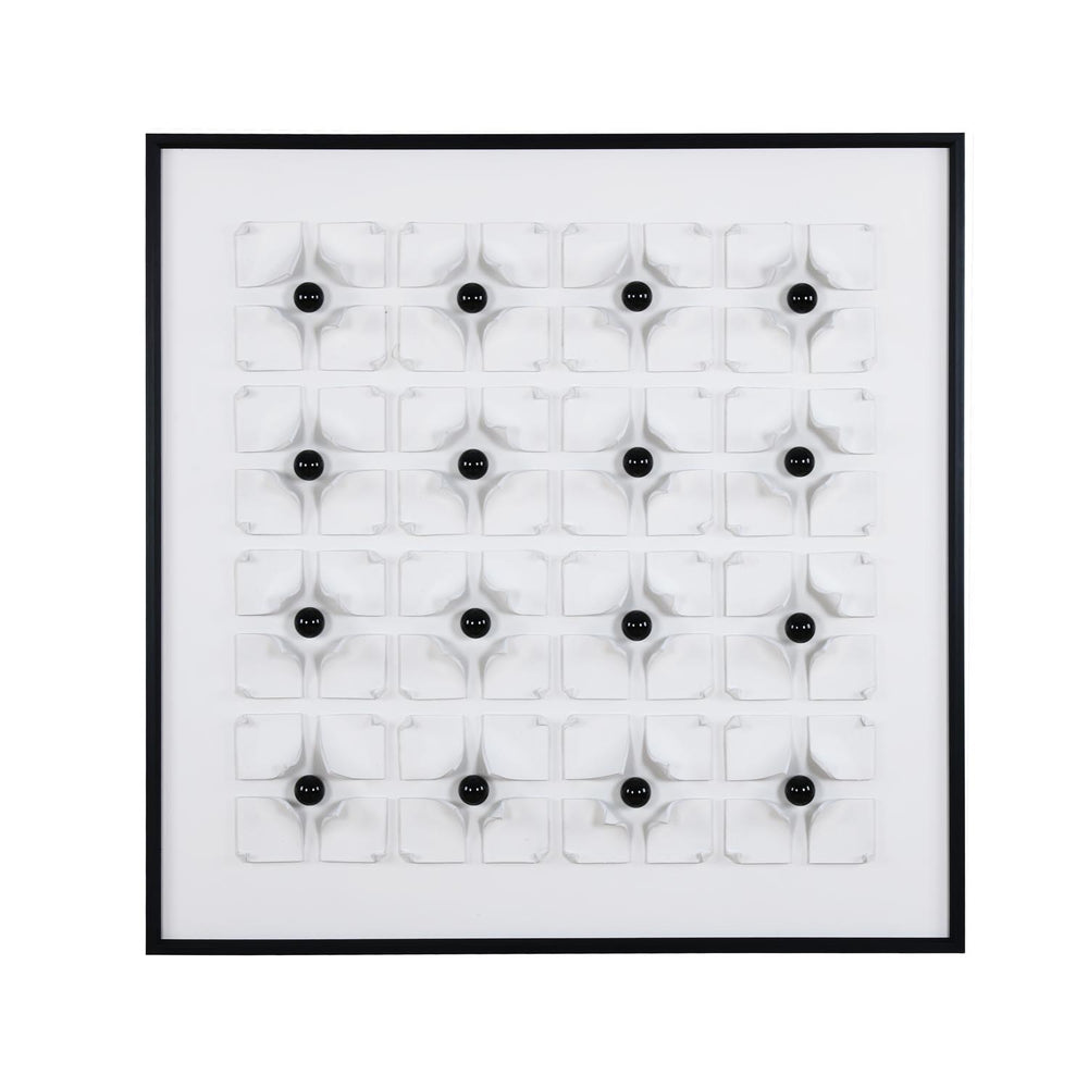 Art Couture Black Grid Wall Art- Multicolor