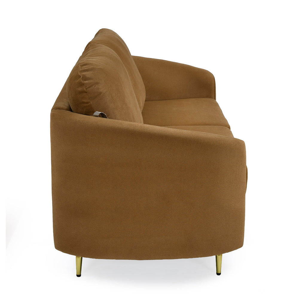 Arch 3 Seater Fabric Sofa- Rust Brown