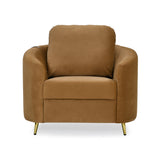 Arch 1 Seater Fabric Sofa- Rust Brown
