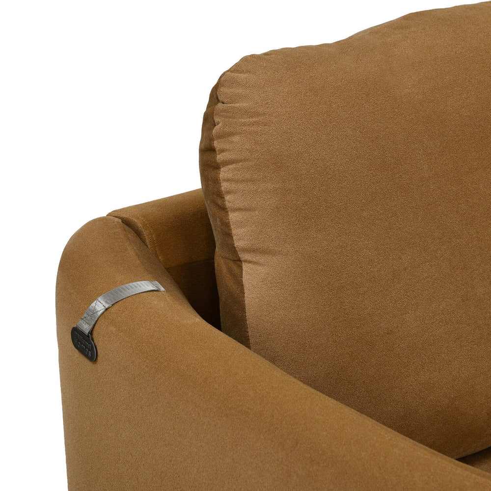 Arch 1 Seater Fabric Sofa- Rust Brown