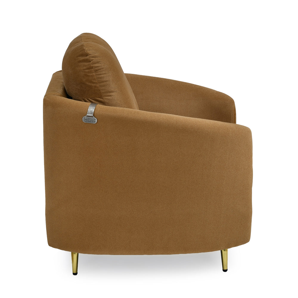 Arch 1 Seater Fabric Sofa- Rust Brown