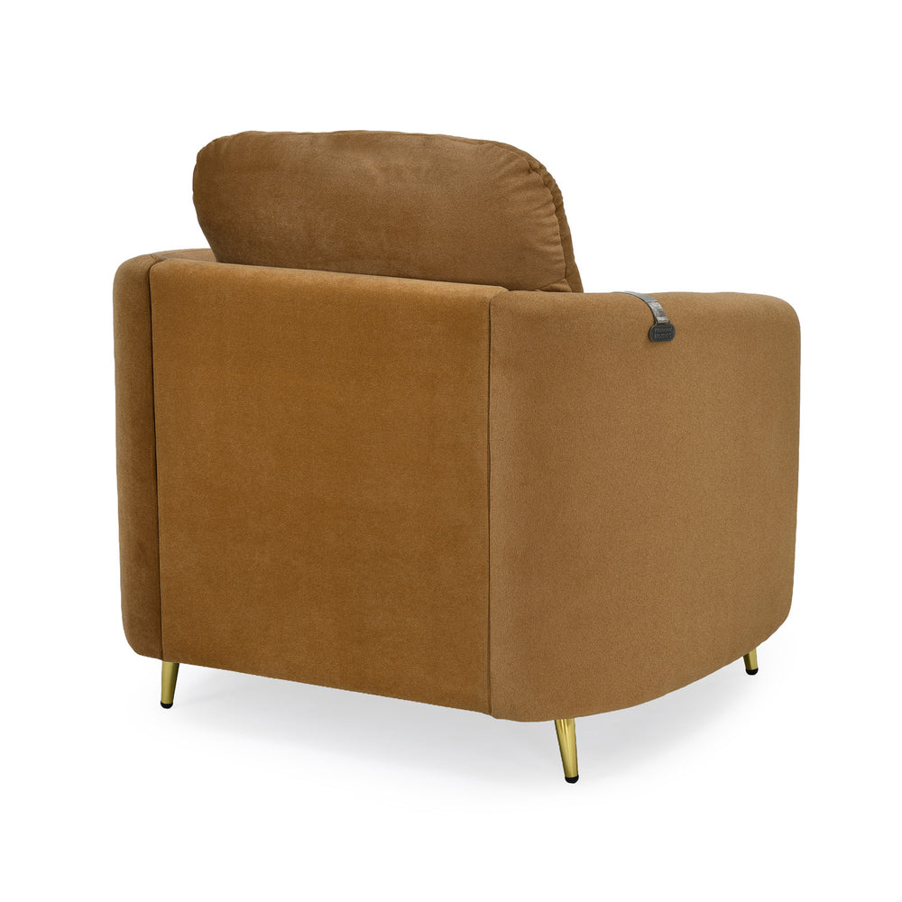Arch 1 Seater Fabric Sofa- Rust Brown