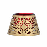 Golden Bloom Decorative Votive Tealight Candle Holder- Golden & Red