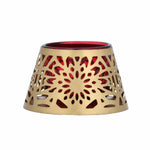 Golden Bloom Decorative Votive Tealight Candle Holder- Golden & Red