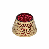 Golden Bloom Decorative Votive Tealight Candle Holder- Golden & Red