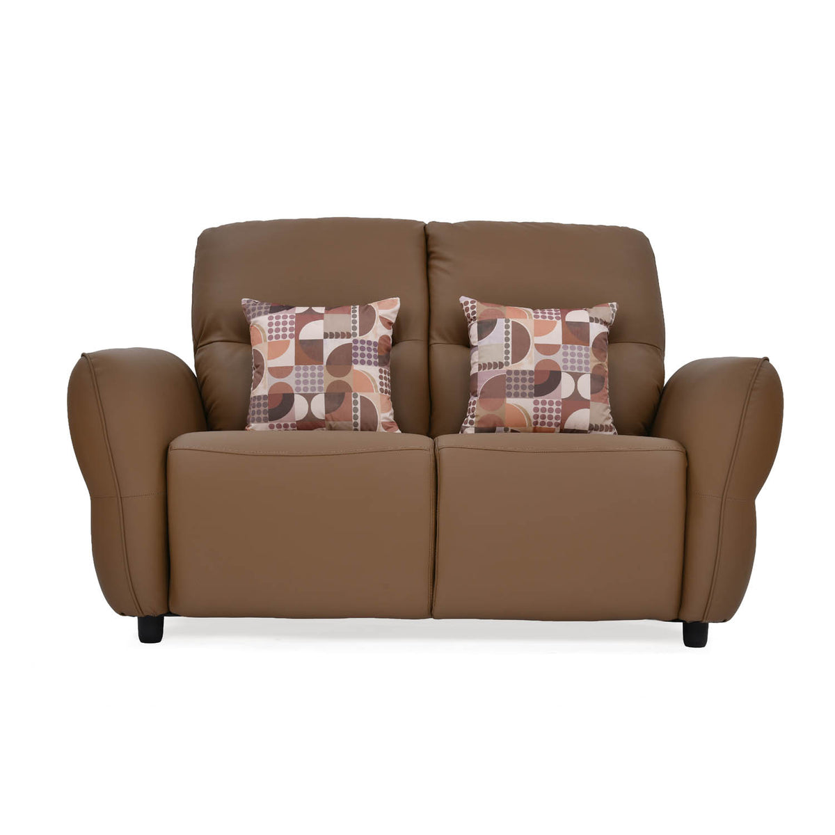 Norma 2 Seater Fixed Sofa- Camel Brown