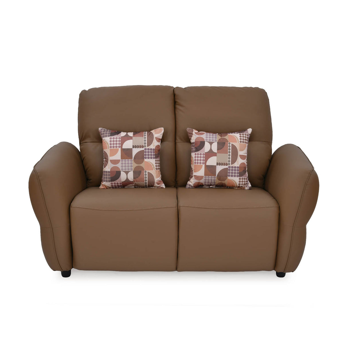 Norma 2 Seater Fixed Sofa- Camel Brown